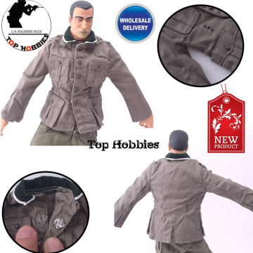 1/6 Scale Action Figure WWII German Army Radio Soldier Sergeant Major Junior Officer Military Uniform Defense Coat Jacket F 12In