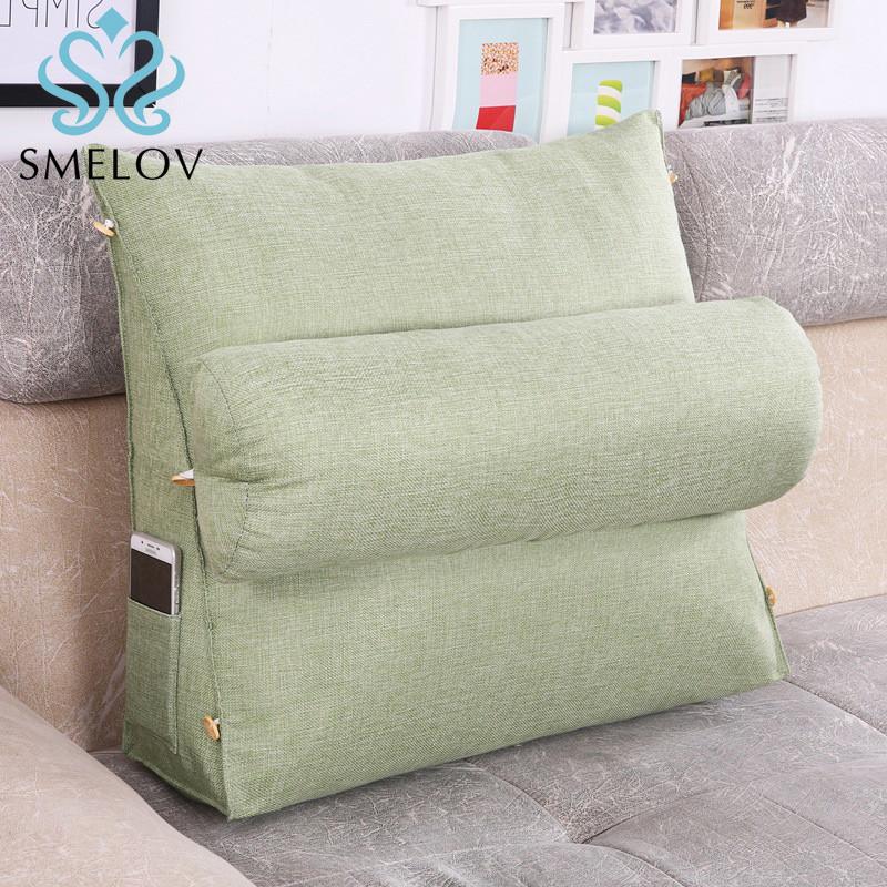 30Smelov Bed Triangular Backrest Pillow Big Back Support Pillow Bedside Lumbar Chair Lumbar Cushion Lounger Reading Pillow 25