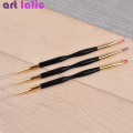 New 1Pc Double End Nail Brush Painting Drawing Lines Pen 3D Tips DIY UV Gel Flowers Design Nail Art Books Salon Manicure Tools