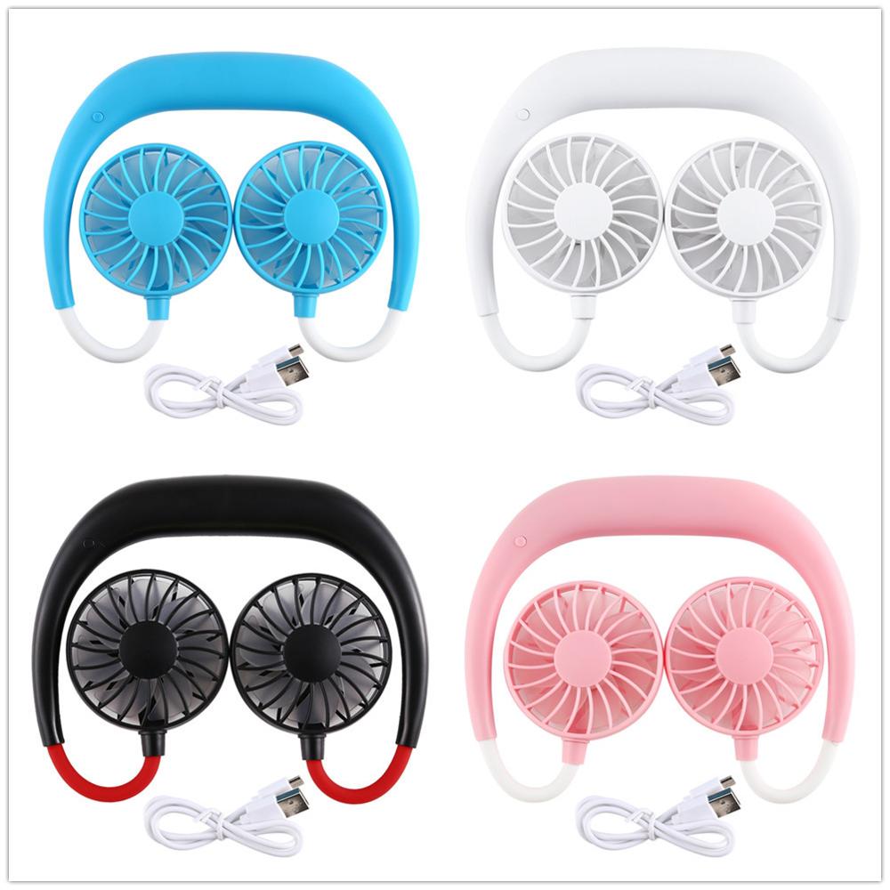 Portable Fan Hands-free Neck Band Hands-Free Hanging USB Rechargeable Dual Fan Mini air conditioner/cooler Fan for Room