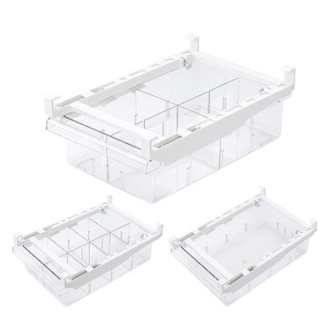 1/4/8 Compartment PET Refrigerator Drawer Organizer Bin Kitchen Transparent Fridge Storage Bin Containers for Pantry Freezer