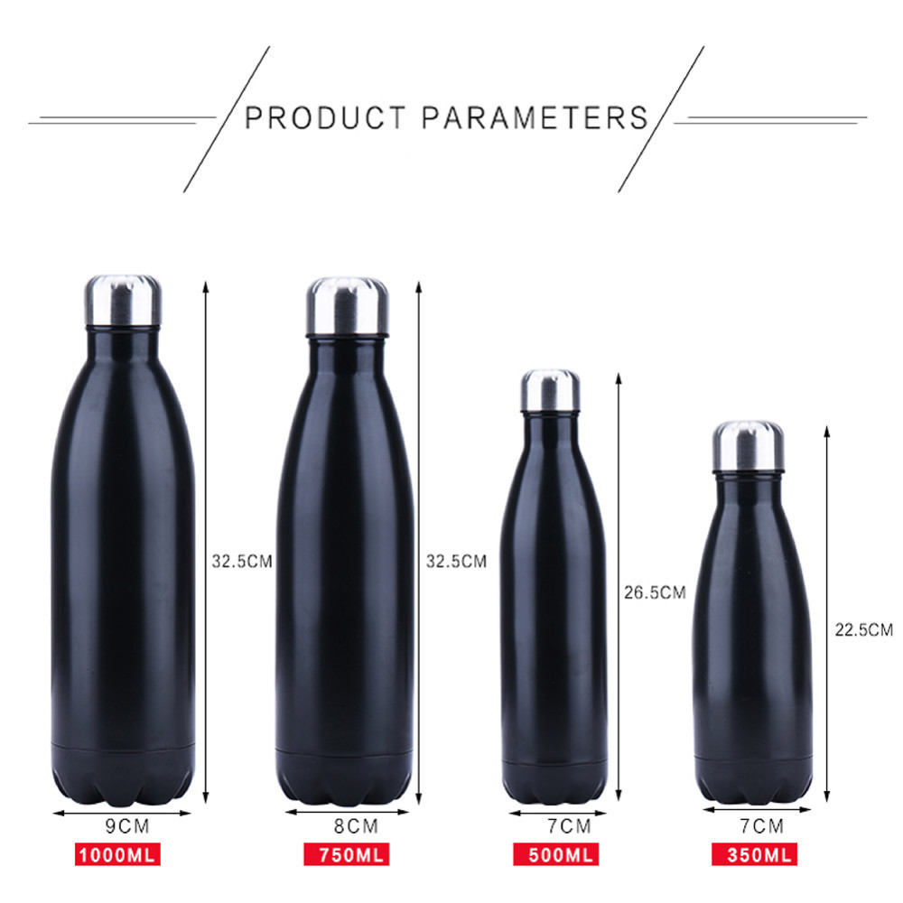 350/500/750/1000ml Double-wall Vacuum Thermos Flask Stainless Steel Sport Water Bottle Cola Beer Tea Coffee Thermos Bottlle 1pc
