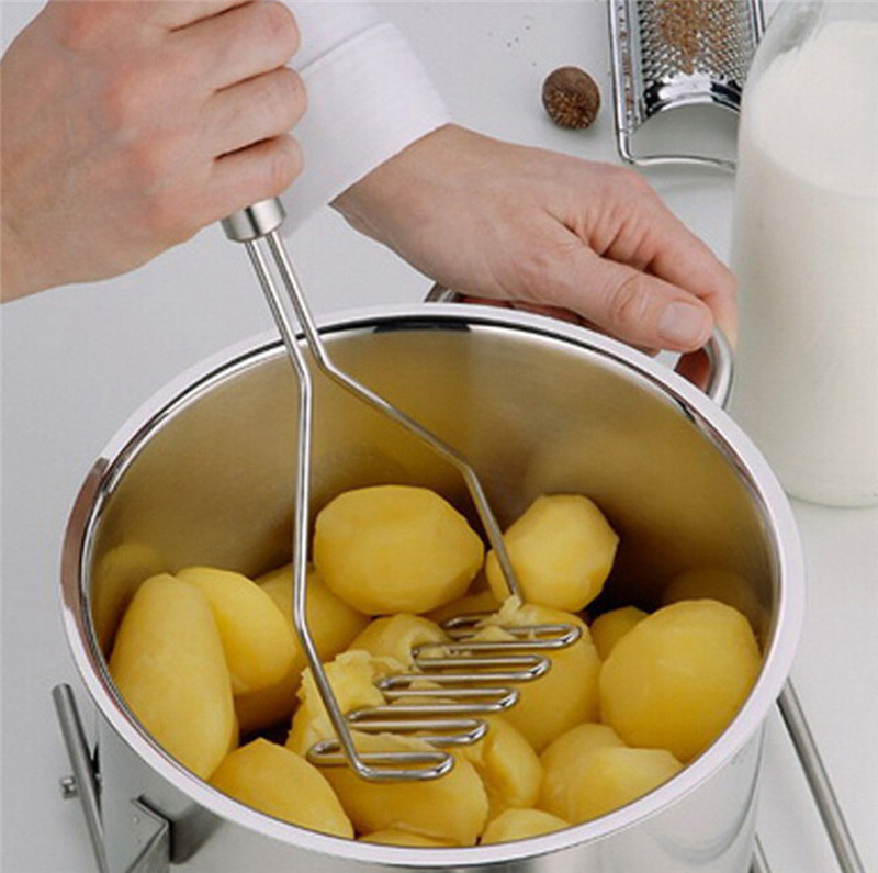 2016 Stainless Steel Wave Shape Potato Masher Tool Kitchen Bar Potatoes Crusher Crushing Tool New Kitchen Helper On Sale #LR1