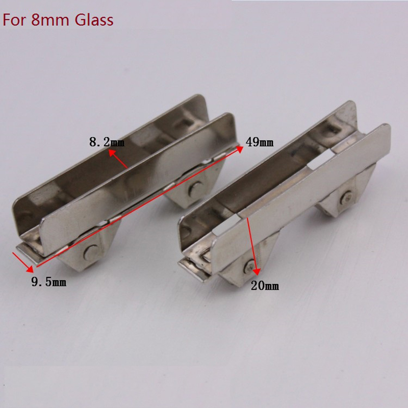 8Pcs/Lot Sliding 6/8mm Glass Door Roller Glass Sliding Door Roller Clamp Pulley Wheel