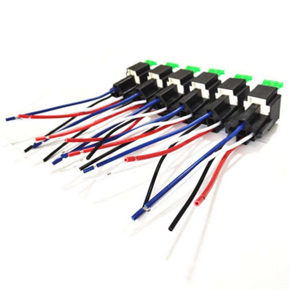 6 Set Auto Fused On/Off Relays DC12V 30A 4 Pin/6 Pin Electronic Relay Car Automotive Relay with Insurance Film