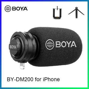 BOYA BY DM100 DM200 A7H Digital Condenser Stereo Mic Microphone for iPhone Samsung Type C Android Phones iPad iPod 3.5mm huawei