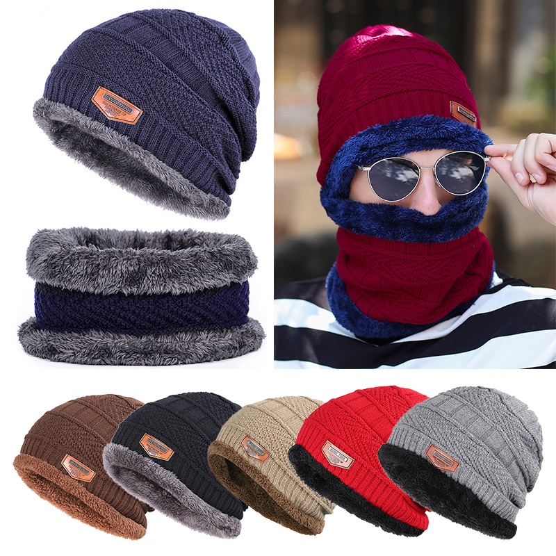 Fashion Knitted Winter Hats For Men Thick and Warm Men Winter Hat Black Autumn Beanie Hat Men Wool Ski Hats Beanies Bonnet New 9