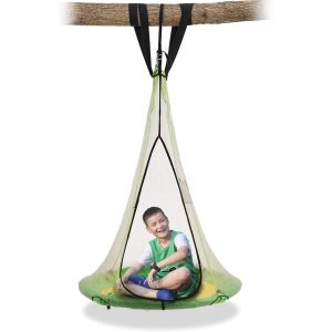 SkyBound 39 Inch Tree Swing Saucer Swing Green/Yellow