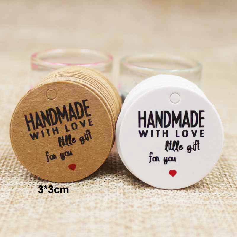 100pcs multi paper white/kraft charms tag handmade jewelry hang tag scallop wedding favors /cookies decorative hang tag