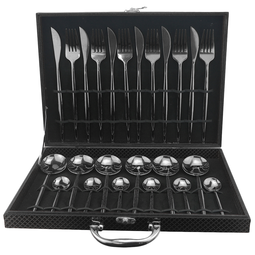 Gold Cutlery Set Luxury Dinnerware Set 304 Stainless Steel Dinner Set Fork Knife Spoon Tableware Party Silverware With Gift Box