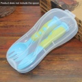 Portable Plastic Spoon Fork Travel Transparent Tableware Box Storage Organizer Case