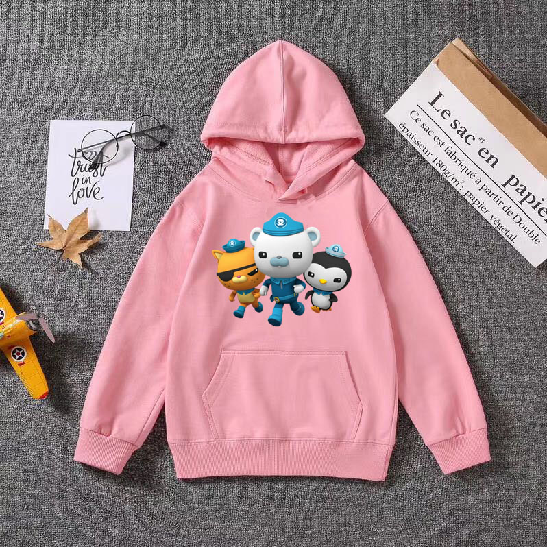 Teenager Fashion Style Hoodies With Hat Octonaut Cotton Children Girl Boys Casual Sweatshirts Kids Clothes Spring autumn 4-12T