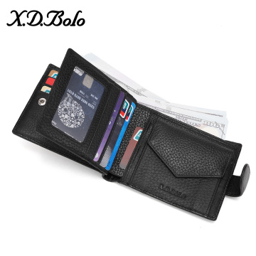 X.D.BOLO 2020 Male Leather Wallet Men's Wallets Card Holder Genuine Leather Purse for Men Wallet with Coin Pocket Money Bag