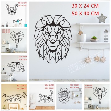 Animal lion elephant geometric mural vinyl applique plane transfer art decals children's room decoration wall stickers D29