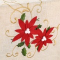 Double Thickness Rustic Embroidered Floral Table Runners Christmas Decorations H58C