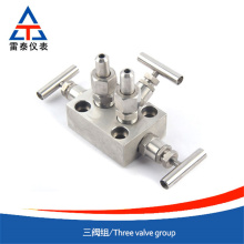 Integrated three valve group