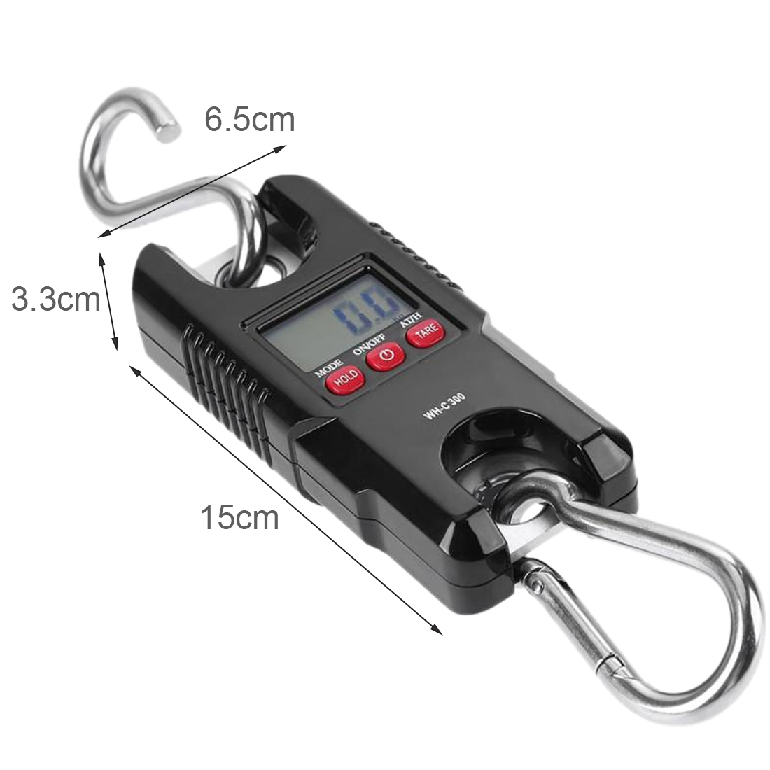 300kg 100g Crane Scale Electronic Balance Portable Mini Heavy Duty LCD Digital Scales Fishing Hanging Hook Weight Scales