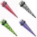 Colorful Zebra Print  Ear Taper Stretchers Plug