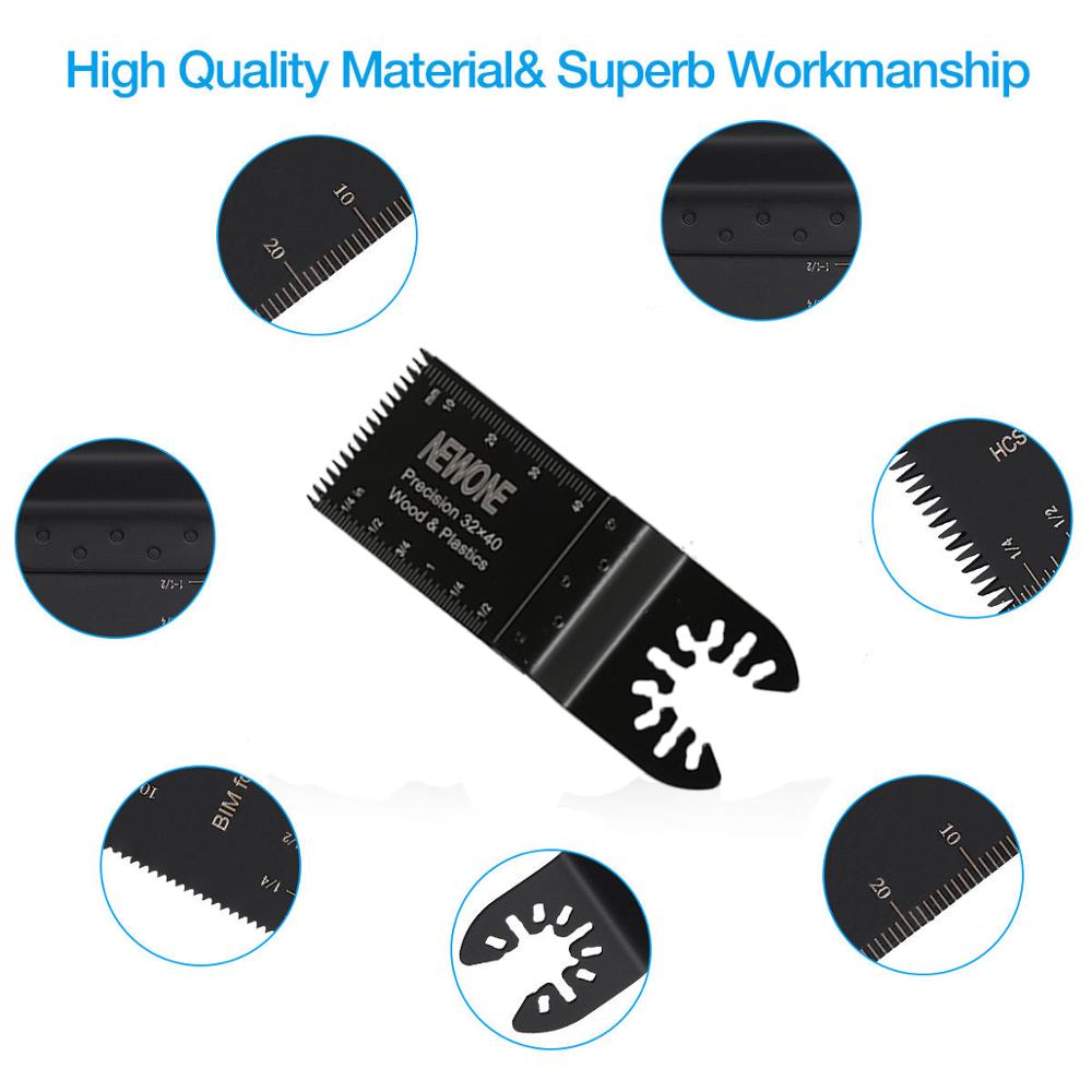 Newone 11pcs Wood Metal Plastic Oscillating Multi Tool Quick Release Saw Blades fit for Dewalt Fein Multimaster Bosch Dremel