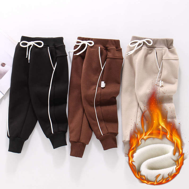 2-8 Years Age Kids Clothes Winter Sweat Pants Boys Girls Casual Loose Sports Pants Children Thick Trousers Baby Girl Warm Pants