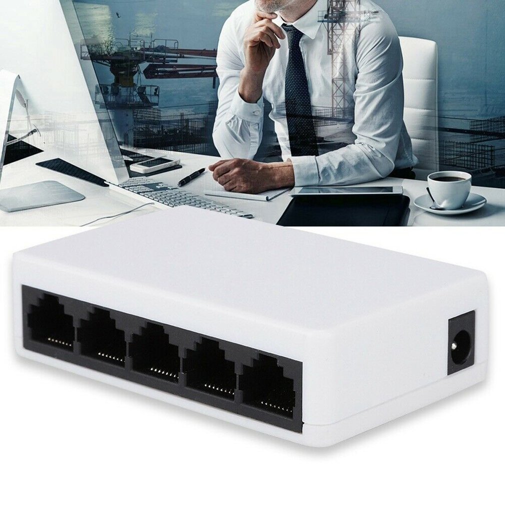 RJ45 MINI 5-Ports Fast Ethernet Network Black Switch Hub for Desktop PC Full Gigabit Ethernet Switch