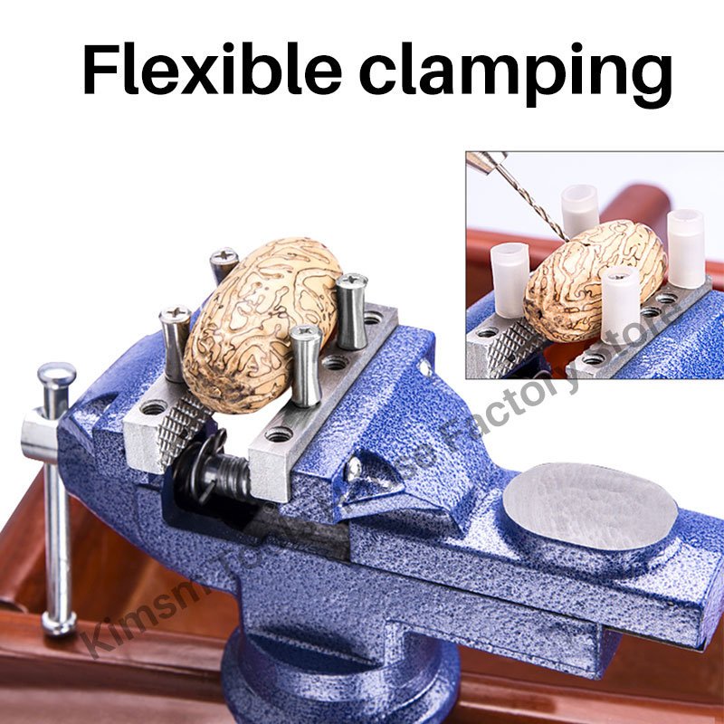 Bench Vise Jaw Width 60mm 360 Degree Swivel Cast Iron Tabletop Vice Multifunctional Heavy Clamp Non-slip Rubber Pad Accessories