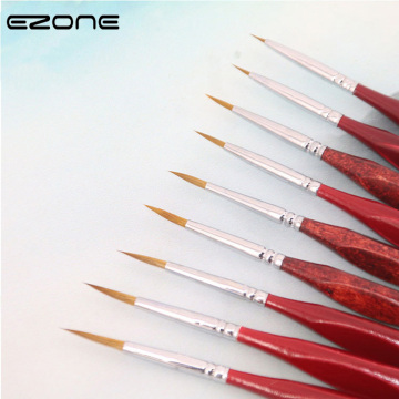 EZONE Red Triangle Pole Paint Brush Fine Hand-painted Hook Line Pen Sharp Tip Watercolor Drawing Painting Brush Oil Art Supply