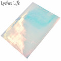 Lychee Life A5 Faux Leather Fabric Colorful PU Transparent Fabric DIY Modern Home Garment Textile Sewing Cloth Accessories