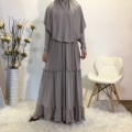 gray abaya set