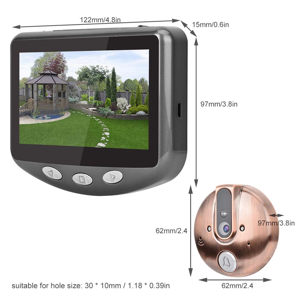 2.4Inch / 4.3Inch Peephole Door Camera LCD Display Screen With Electronic Doorbell LED Lights Video Door Viewer Home Security