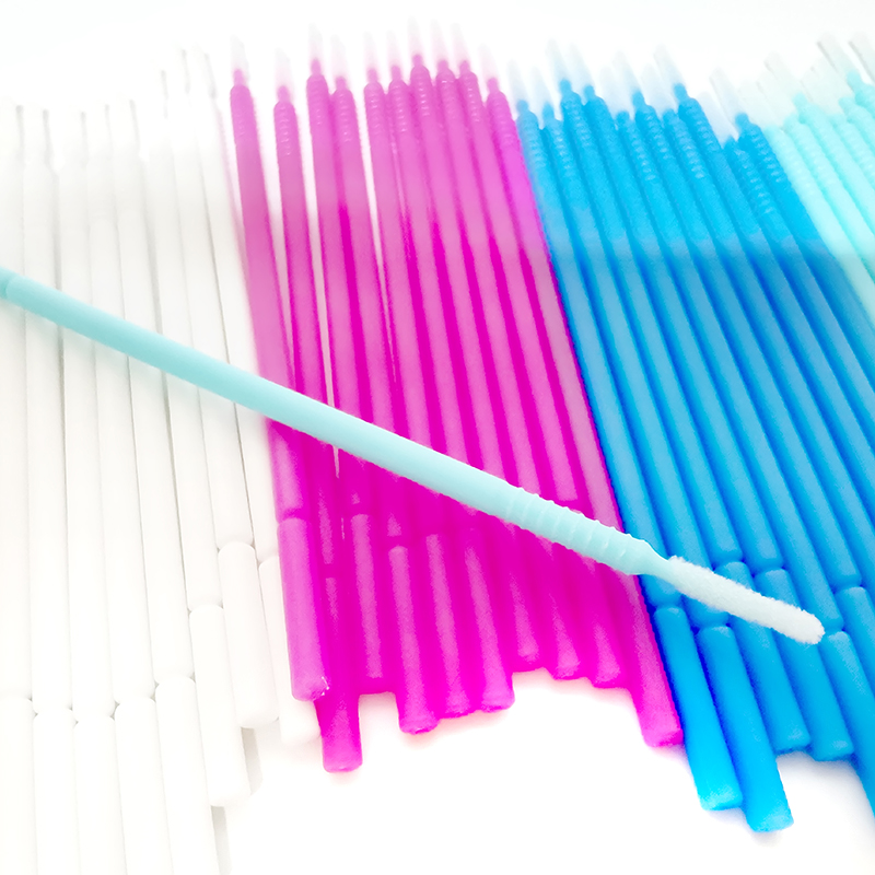100pcs/pack Bendable Micro Brushes Disposable Microbrush Applicators Eyelash Extensions Eyelash Glue Cleaning Brush for Eyelash