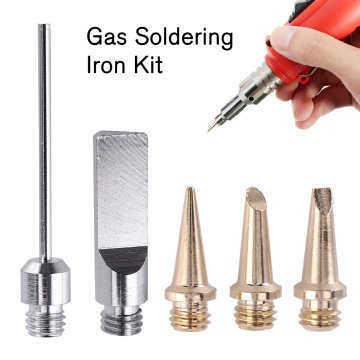 Self-Ignition 5pcs Gas Soldering Iron Cordless Welding Torch Kit Tool HS-1115K Ignition Butane Soldering Iron tip Accessories