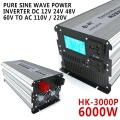 Electrical Equipment HK-3000P 6000W Pure Sine Wave Power Inverter DC 12V 24V 48V 60V 72V to AC 110V / 220V Inverters Converters