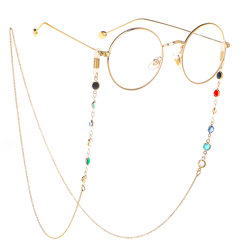 1PC Chic Sunglasses Chain Women Colorful Clear Zircon Rose Gold Color Anti-slip Eyeglass Cord Rope Strap Lanyard for Glasses