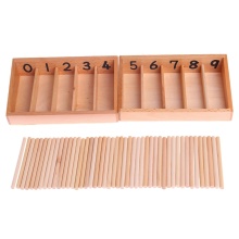 1 set Montessori Wooden Spindle Box 45 Spindles Mathematics Counting Educational Toy