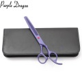 7" Purple Dragon Violet Stainless Dog Grooming Scissors Kit Straight Shears Thinning Shears Animal Shears Pets Shears Set Z3103