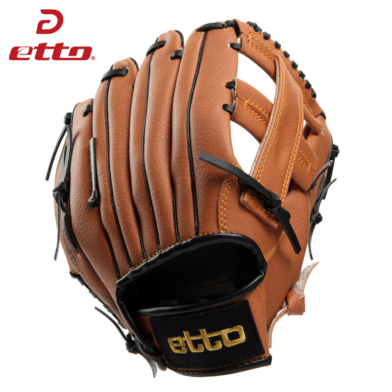 Etto Quality 10/11 Inches Men Professional Baseball Glove PVC Left Hand Softball Training Pitcher Glove Kids For Match HOB004Z