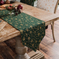Christmas Table Runner Green Table Mats Cotton Linen Christmas Jacquard Table Decoration For Festival Event Home Decoratio