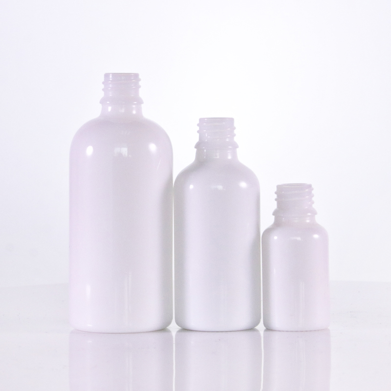 Opal White Glass Bottle With White Lotion Pump3 Jpg