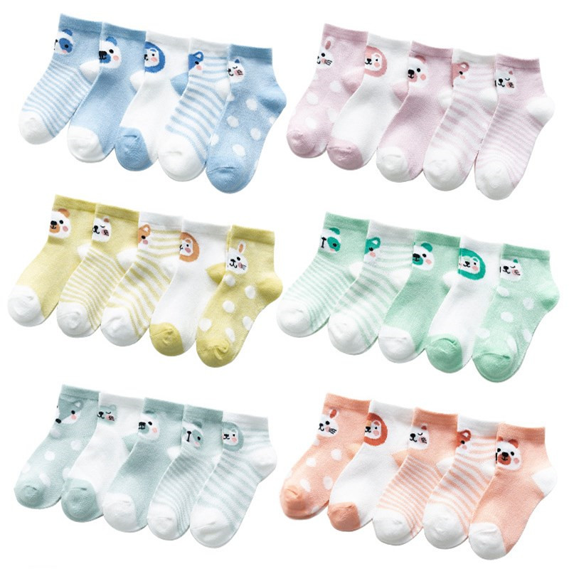 5Pairs/lot Baby Boy Socks Summer Mesh Thin Baby Socks for Girls Cotton Newborn Infant Baby Girl Socks