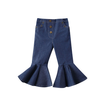 Girl Jeans 2020 Spring Kids Baby Girls Bell-Bottoms Pants Denim Wide Legs Jeans Trousers 1-6Y