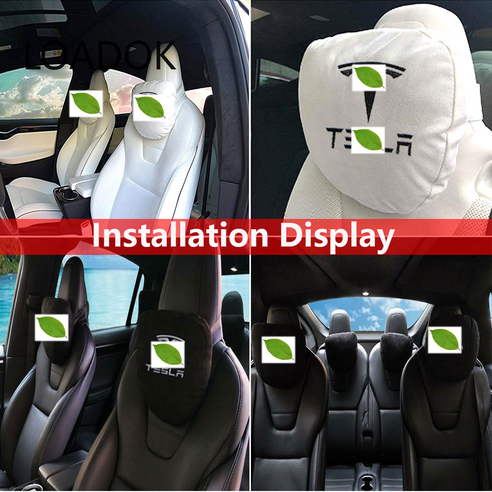2021 New Car Seat Headrest Breathable Neck Pillow Head Support Neck Travel Pillow Compatible for Tesla Model S Model X Model 3
