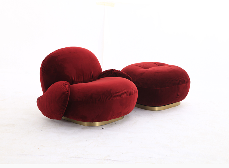 red_fabric_pacha_lounge_chair_with_armrest_replica