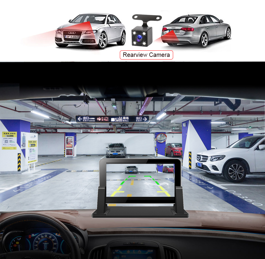 Anfilite Car DVR 7 inch Android dash cam wifi GPS Navigation fhd 1080p Camera Recorder Vehicle Recorder free EU Russia maps