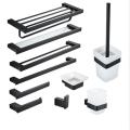 Matte Black SUS 304 Stainless Steel Bathroom Hardware Set Robe Hook Shampoo rack Towel Ring Towel Shelf Bathroom Accessories