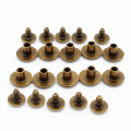 10Pcs Gold Tone Binding Chicago Screws Nail Rivets Studs For DIY Art Crafts Belt Strap Fastener Screwback 10 X 5mm