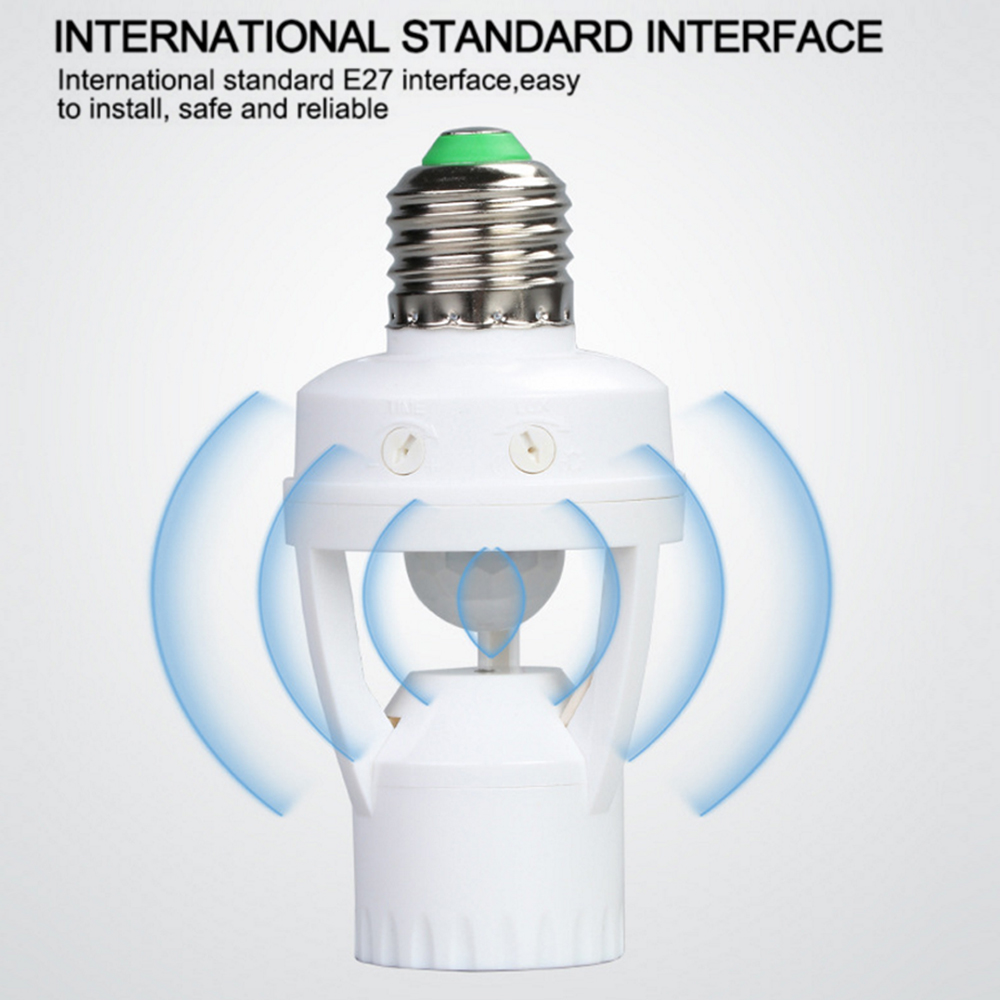 AC100-240V E27 Lamp Holder Socket with PIR Motion Sensor Ampoule LED Light Base Intelligent Light Bulb Switch