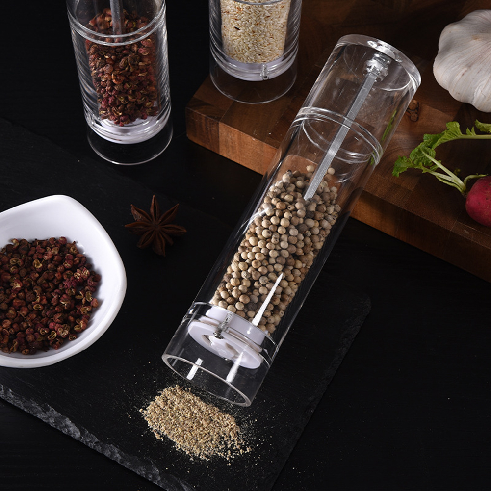 Portable Manual Pepper Salt Grinder Mill Transparent Herb Spice Salt Pepper Grinder Herb Grinding Mills Kitchen Grinding Tools