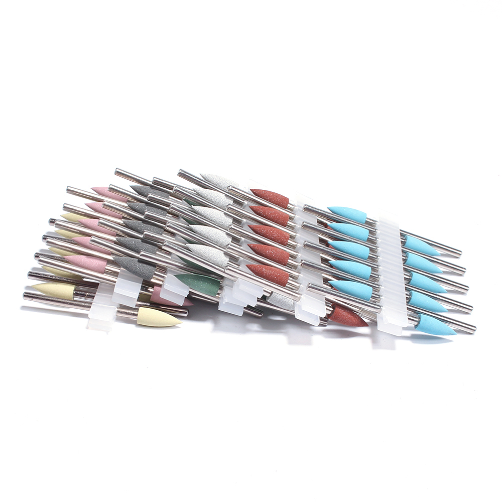 10pc/Set Silicone Nail Drill Bit Frees Bit Nails Rubber Manicure Drills Bit Rotary Electric Milling Cutter Burr Tools