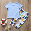 2019 Baby Summer Clothing Newborn Infant Baby Kids Mamas Boy T-shirt Long Pants 2pcs Sets Playsuit Arrow Print Outfits Clothes